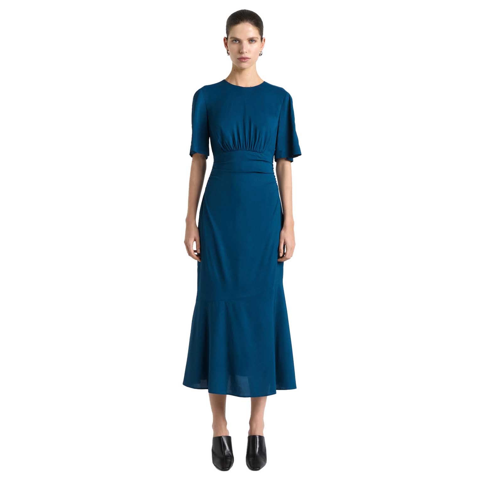 Cue Stretch Viscose Short Sleeve Midi Dress